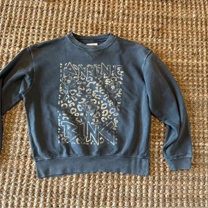 ANINE BING RAMONA PAW CHARCOAL SWEATSHIRT EXCELLENT USED CONDITION